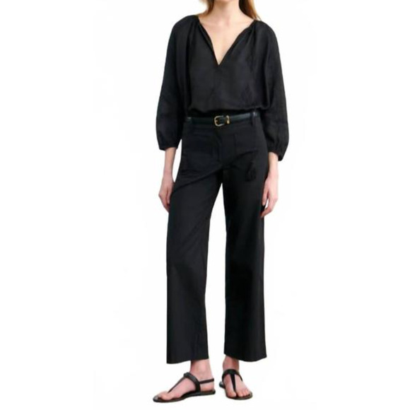 NEW! Nili Lotan 8 Wide Leg High Rise Wool $650 Enya Dress Pants Crop Black - Picture 10 of 10